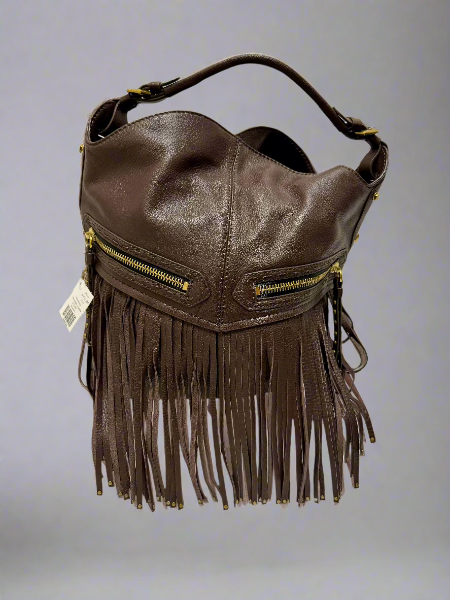 Brown orYANY Shoulder Fringe Once Again Boutique and Consignment