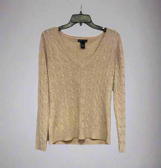 Tan New York & Company LS Light Knit Sweater, M