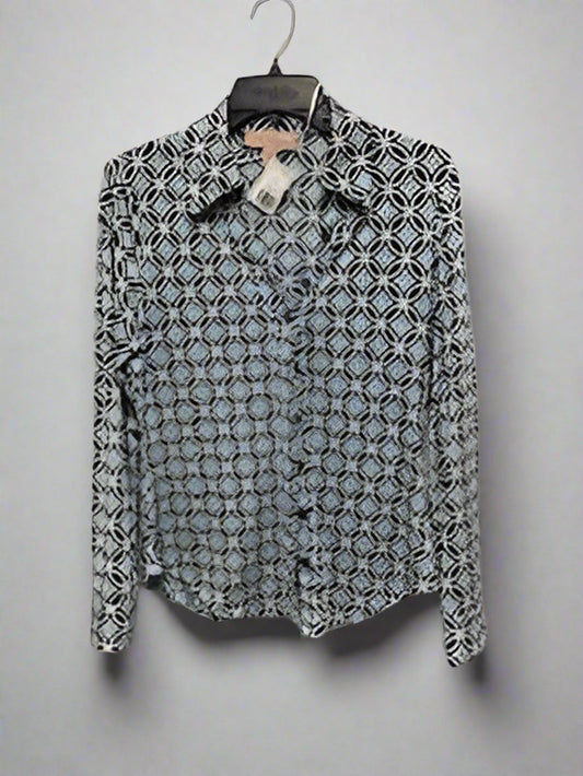 Philosophy - Blues - Long Sleeve Button Up - Pattern - Size M