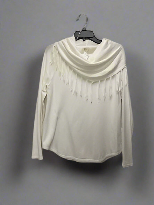 Style&Co. - Ivory - Long Sleeve Sweater - Built in Scarf/ Cowl Neck - Size M