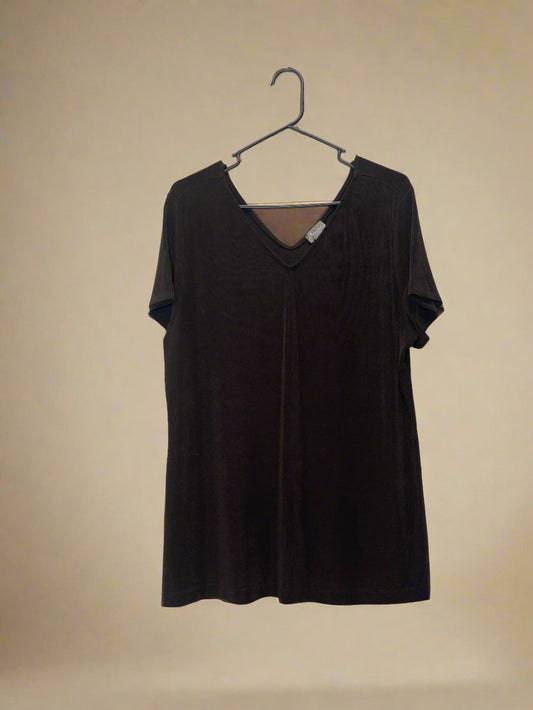 Chico's - Brown - Short Sleeve VNeck - Size 3 (14/16)