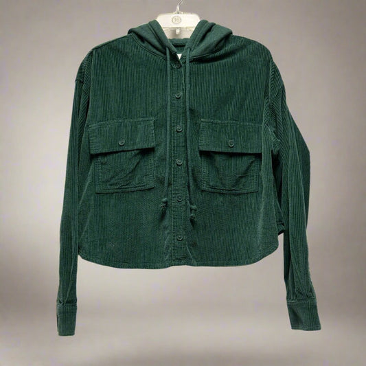 Green American Eagle Corduroy BtnUp w/Hood, L