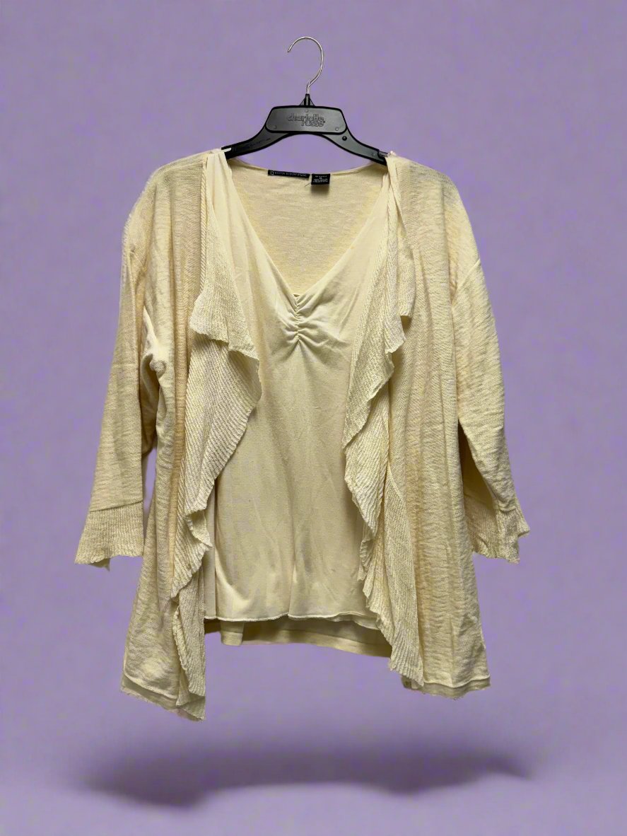 BostonDesignStudio - Cream - SS Tank&Cardigan - Size XL