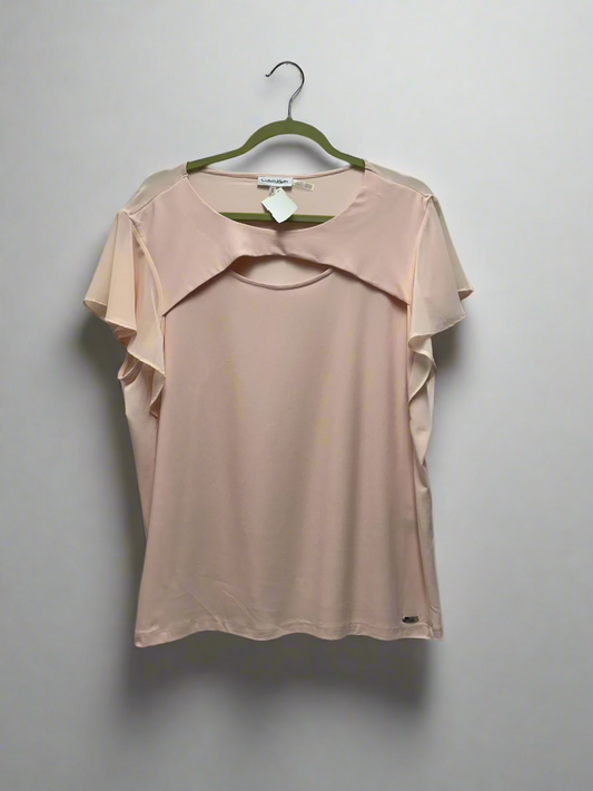 Pink Calvin Klein SS Flowy Blouse, XL