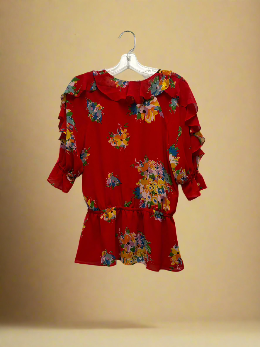 RedBluesGreen Ralph Lauren Sheer 1/2S Flowers, M