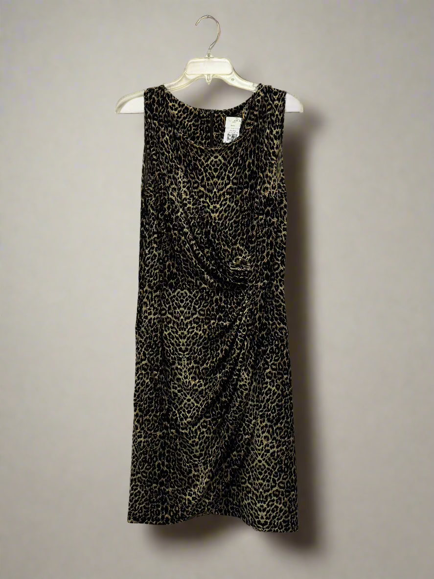 Mary Kay - Black & Tan - Sleeveless - Cheetah - Side Ruching - Size M