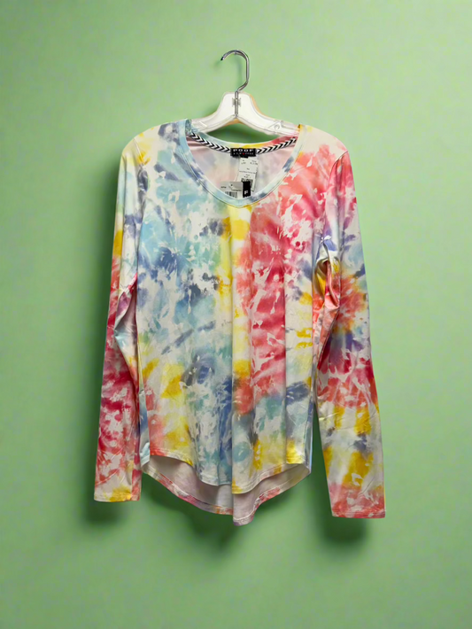 Poof - Multi - Long Sleeve TieDye VNeck - Size L