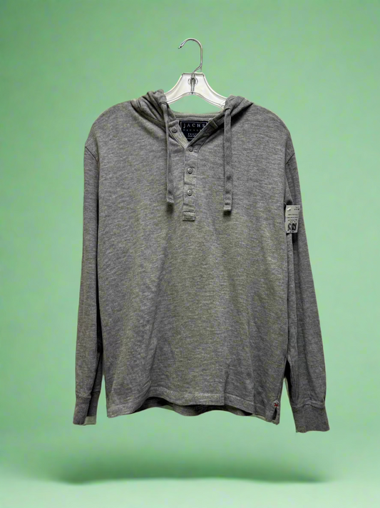 Jachs New York - Gray - LS BtnUp Hooded Sweatshirt - Size M