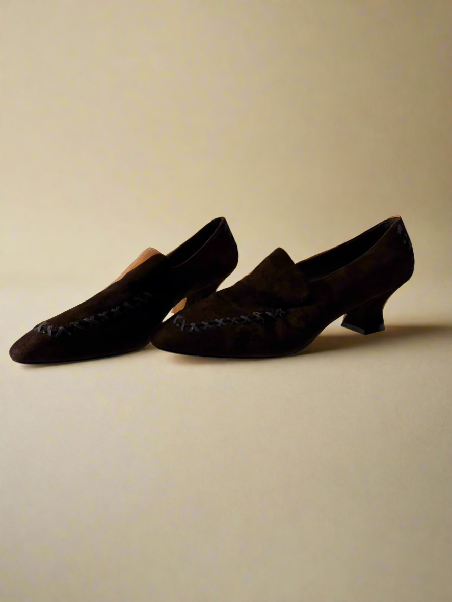 phyllis poland - Brown - Kitten Heel Loafers - Size 7 ½