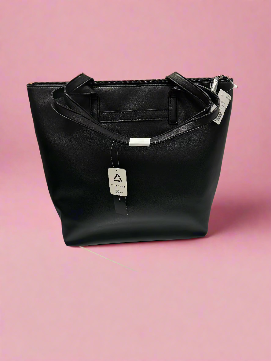 Tahari - Black - Vegan Leather Tote - Size XL