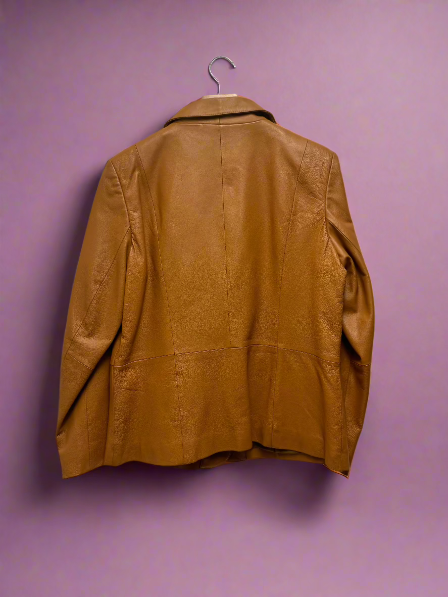 bagatelle - Camel - Vintage - Leather Blazer - Size 10P