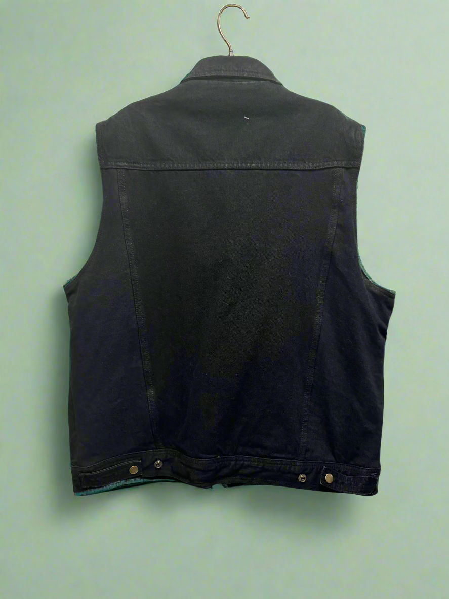 Jafrum - Black - Denim Motorcycle Vest with Gun Pocket - Size XL