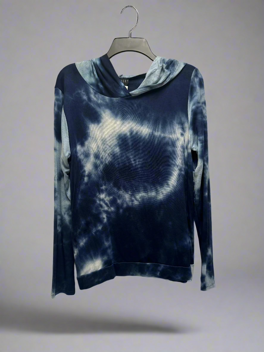 Discreet - Blues - Hooded Long Sleeve - Tie Dye - Size L