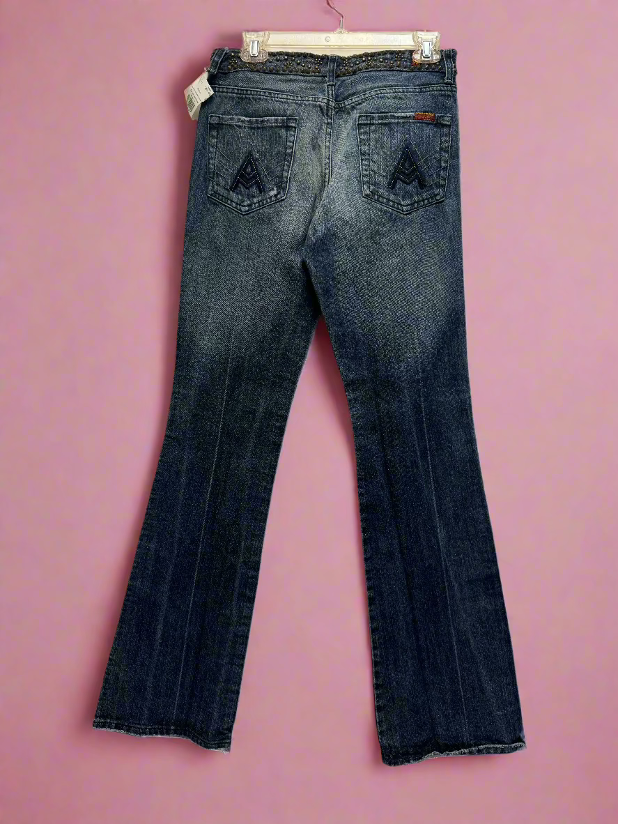 for all mankind - Blue - Flare Leg - Studded Waistband - Size 9