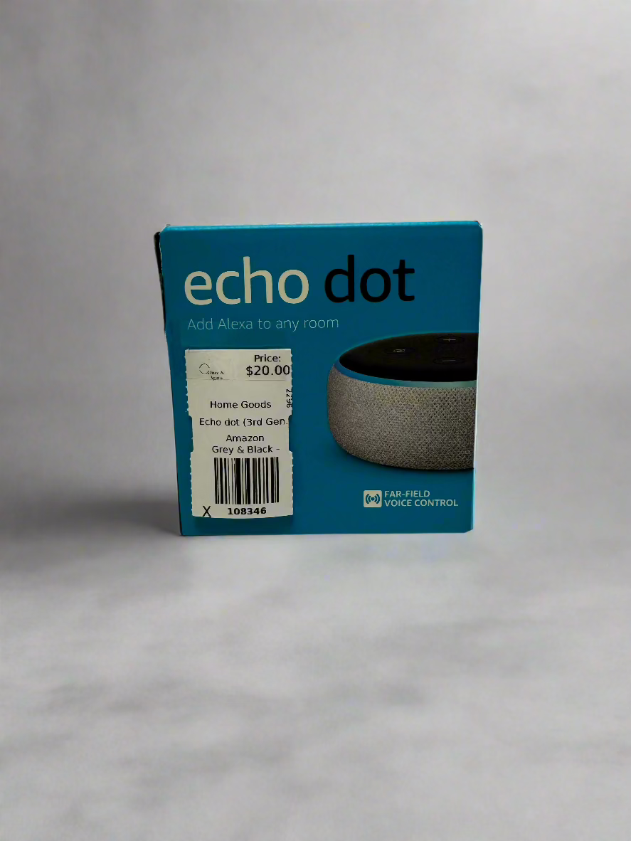 Amazon - Grey & Black - Echo dot (3rd Gen.) - Size