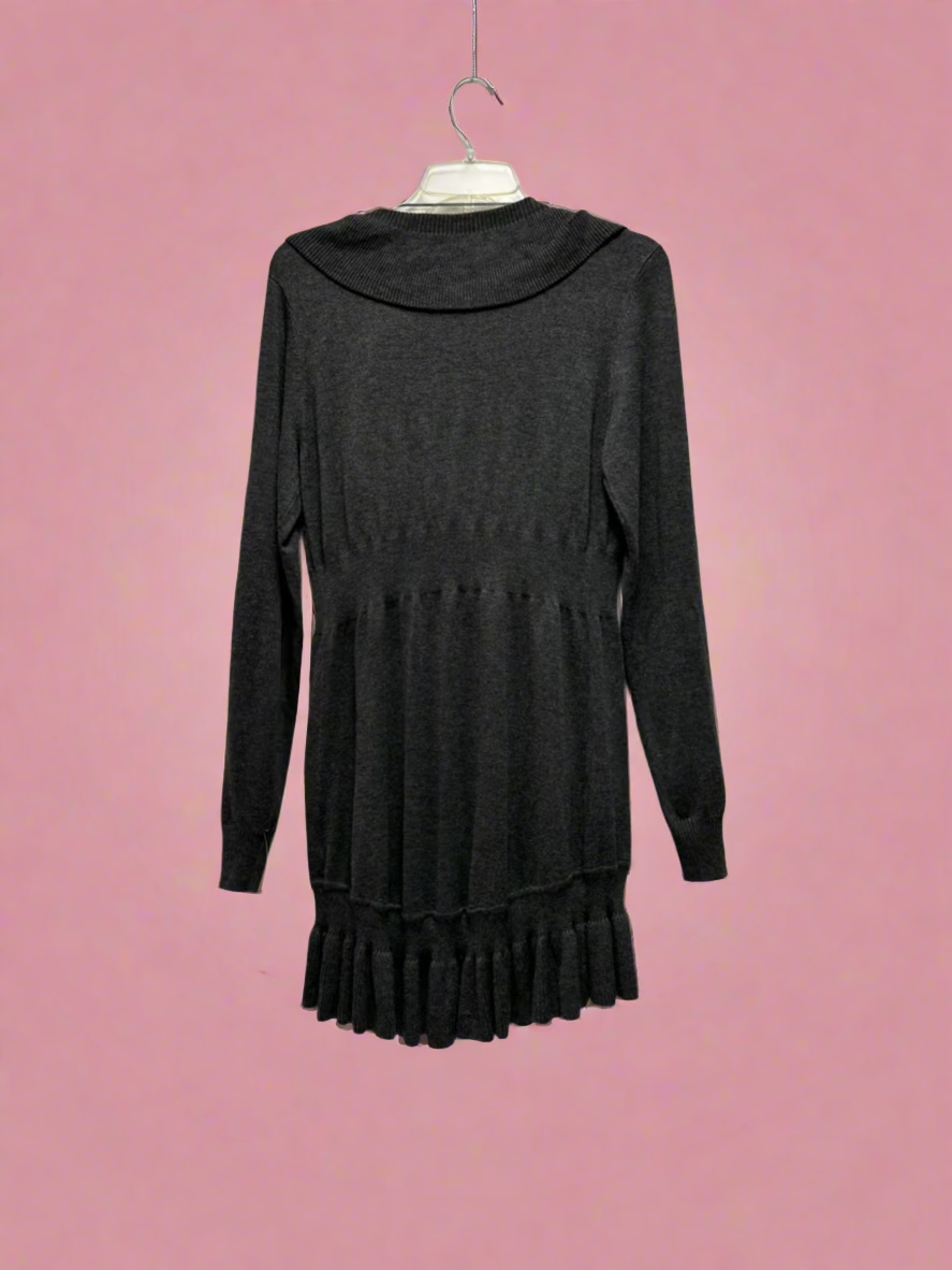 Style&Co. - Charcoal - Long Sleeve - Frilly - Long Open Cardigan - Size S