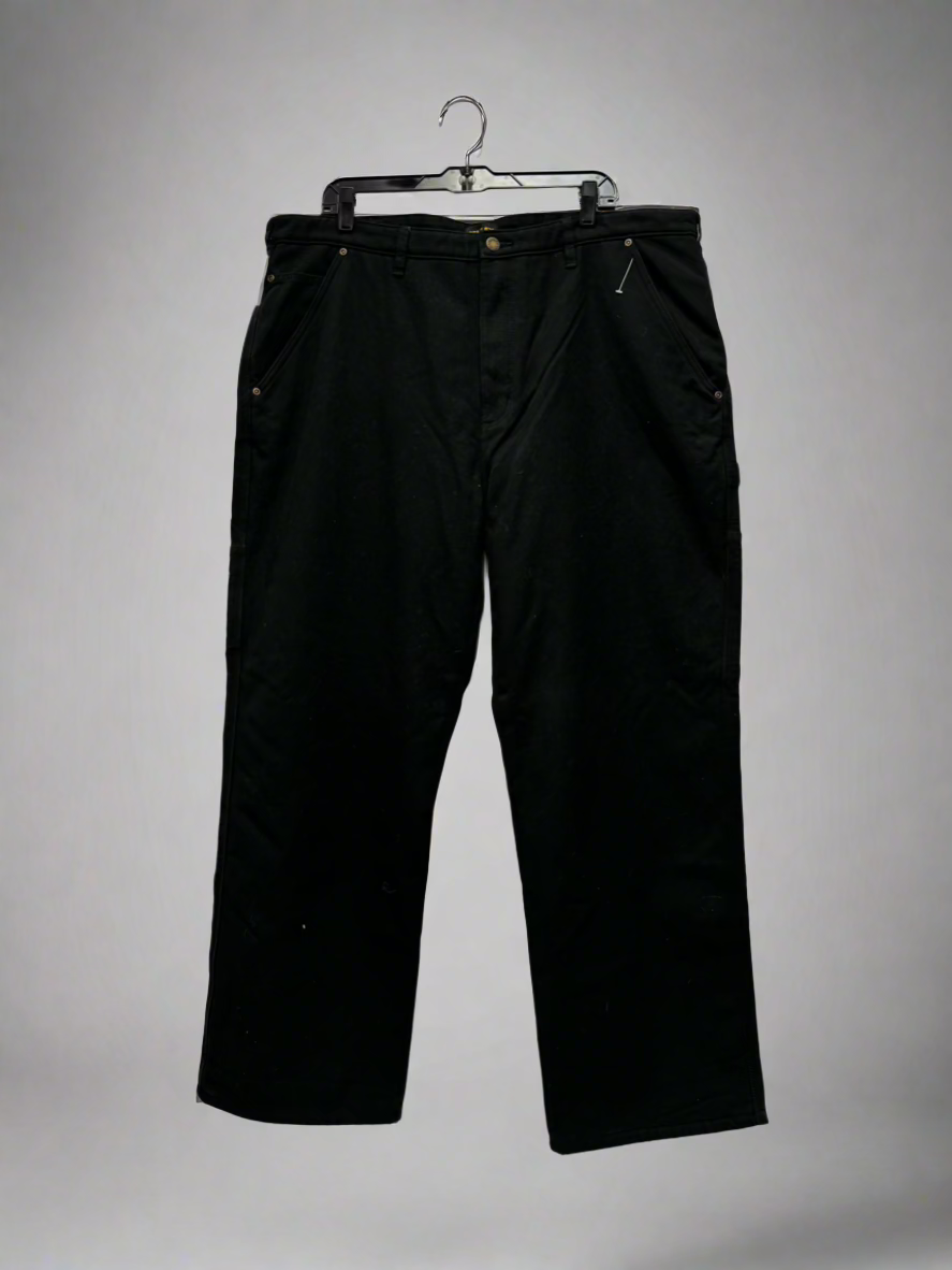 Stanley - Black - Fleece Lined Pants - Size 40x30