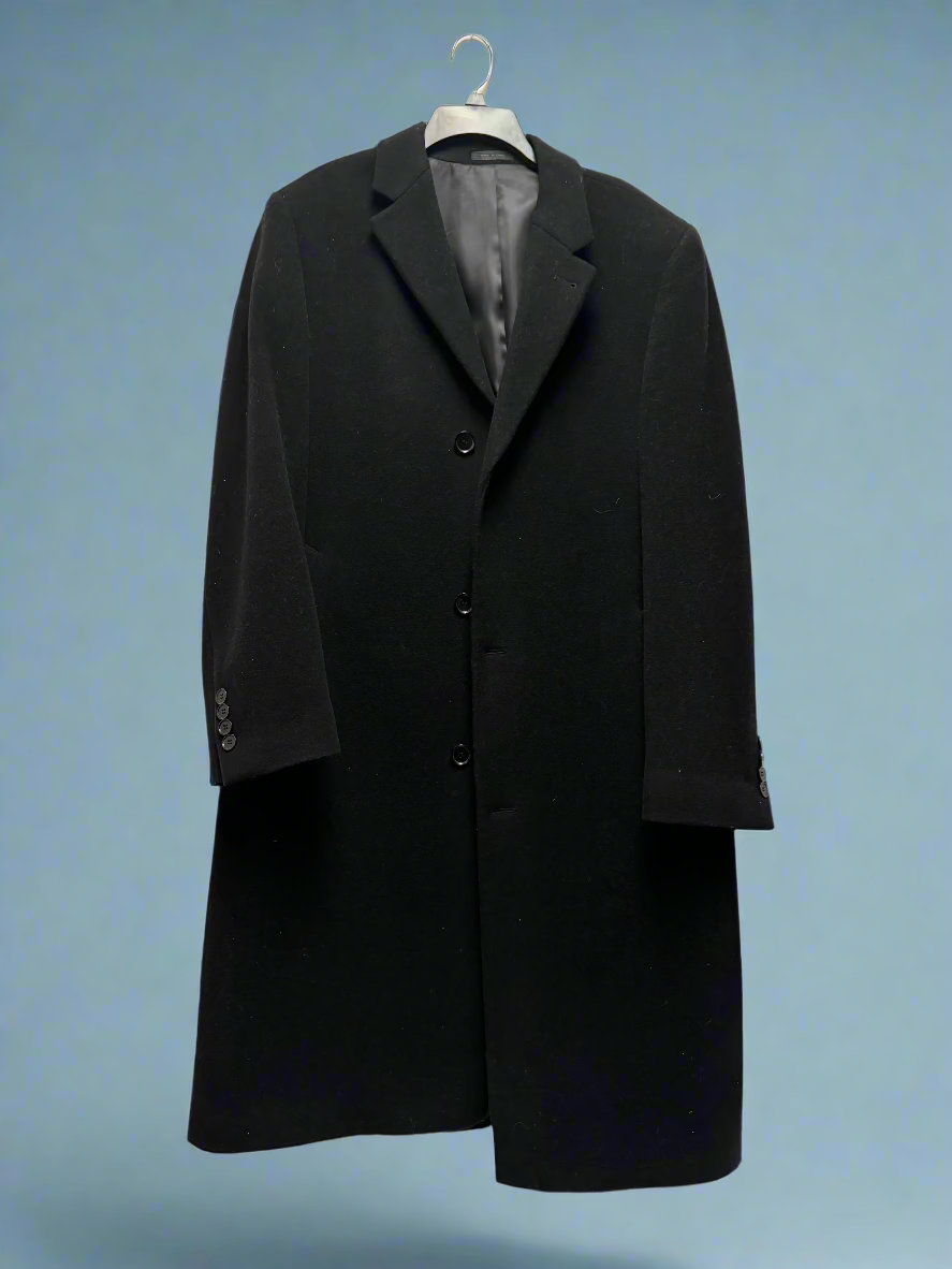 Calvin Klein - Black - LS Cashmere Wool Coat - Size 42L