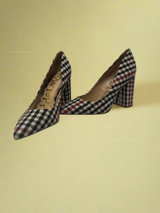 Sam Edelman - Black, White & Red - Plaid Pumps - Size 7.5