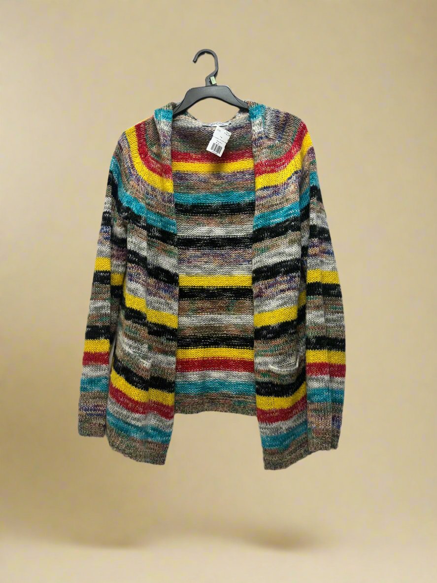 Misslook - Multi - Knitted Open Striped Cardigan - Size L