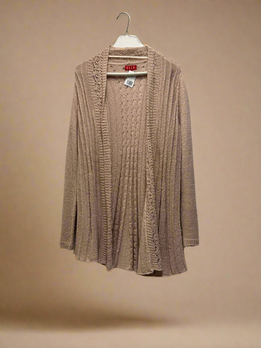 Elle - Pink - LS Open Cardigan Sparkle - Size M