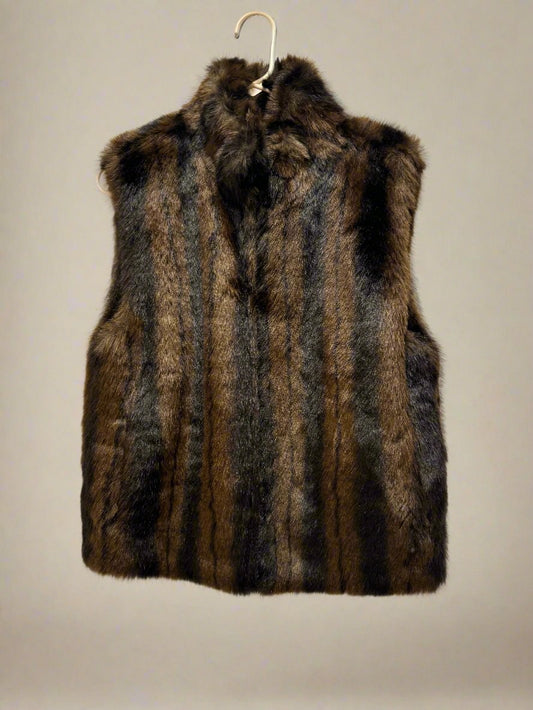 Coaco - Brown & Black - Reversible Faux Fur - Size M