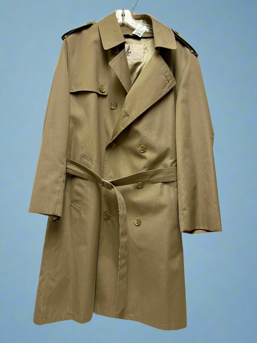 Tan  Lined Trench Coat, 44