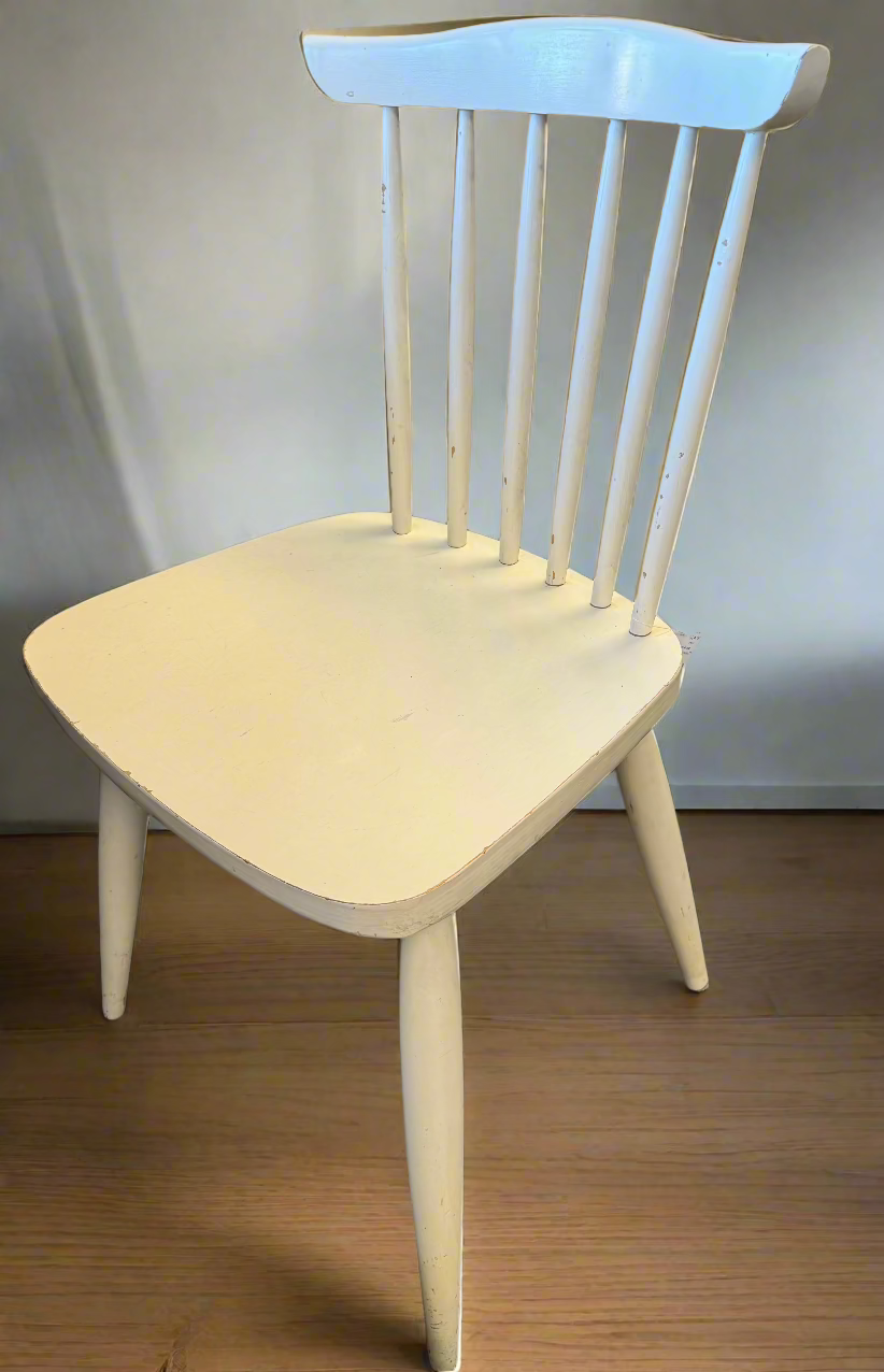 Cream  Distressed Dining Chair