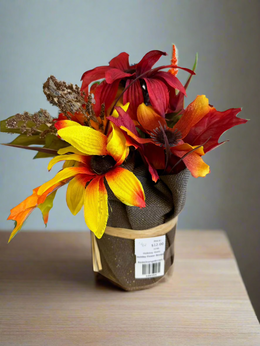 RedsOrangeBrown  Holiday Flower Bouquet