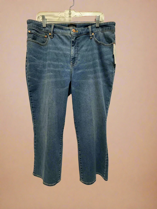 Talbots - Medium Wash - Cropped Flare Jeans - Size 16