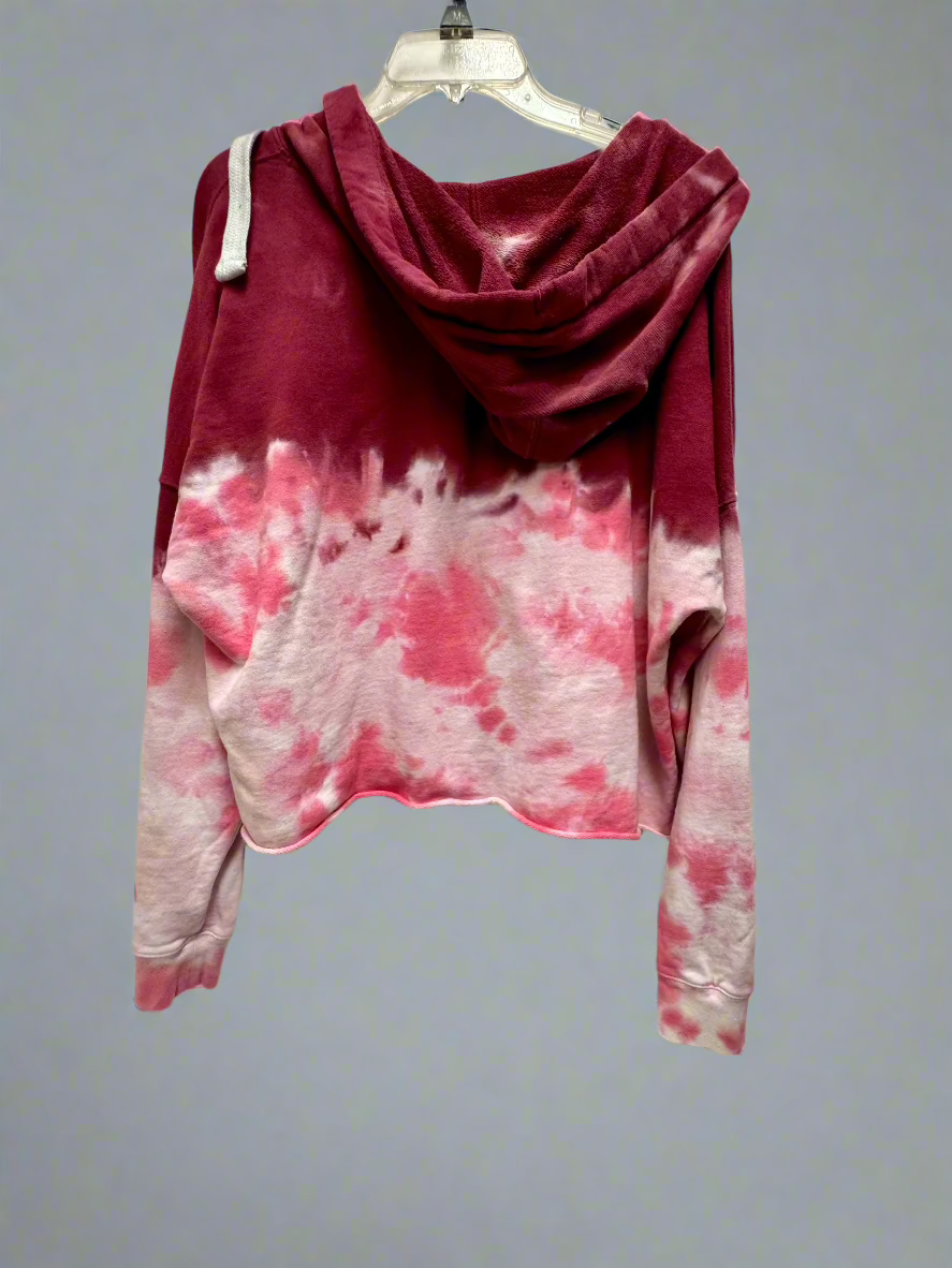 Calvin Klein - Pinks - Long Sleeve 1/4Zip - TieDye Cropped Hoodie - Size M/L