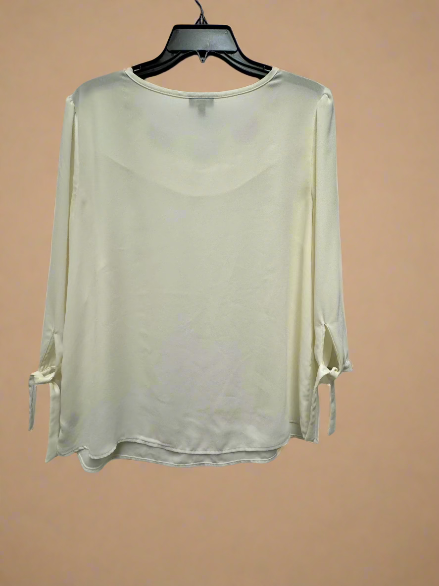 Talbots - White - 3/4S Cut Out Neckline Blouse - Size - LP