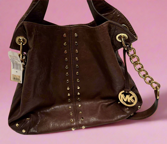 Michael Kors - Brown - Leather Tote GoldStuds